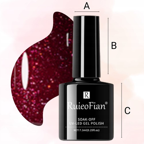 GLITZERNDER BURGUNDERFARBENER HYBRID-NAGELLACK UV/L123 - Bild 7 von 12