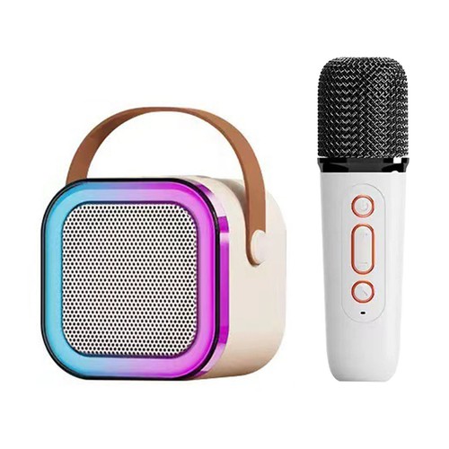 (Single Mic White)Desktop Speaker With Lights With Microphone Split - Picture 5 of 12