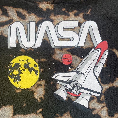 NASA Hoodie Sweatshirt Youth Boys Small S Space Pullover Custom Bleach Tie Dye - Picture 9 of 12