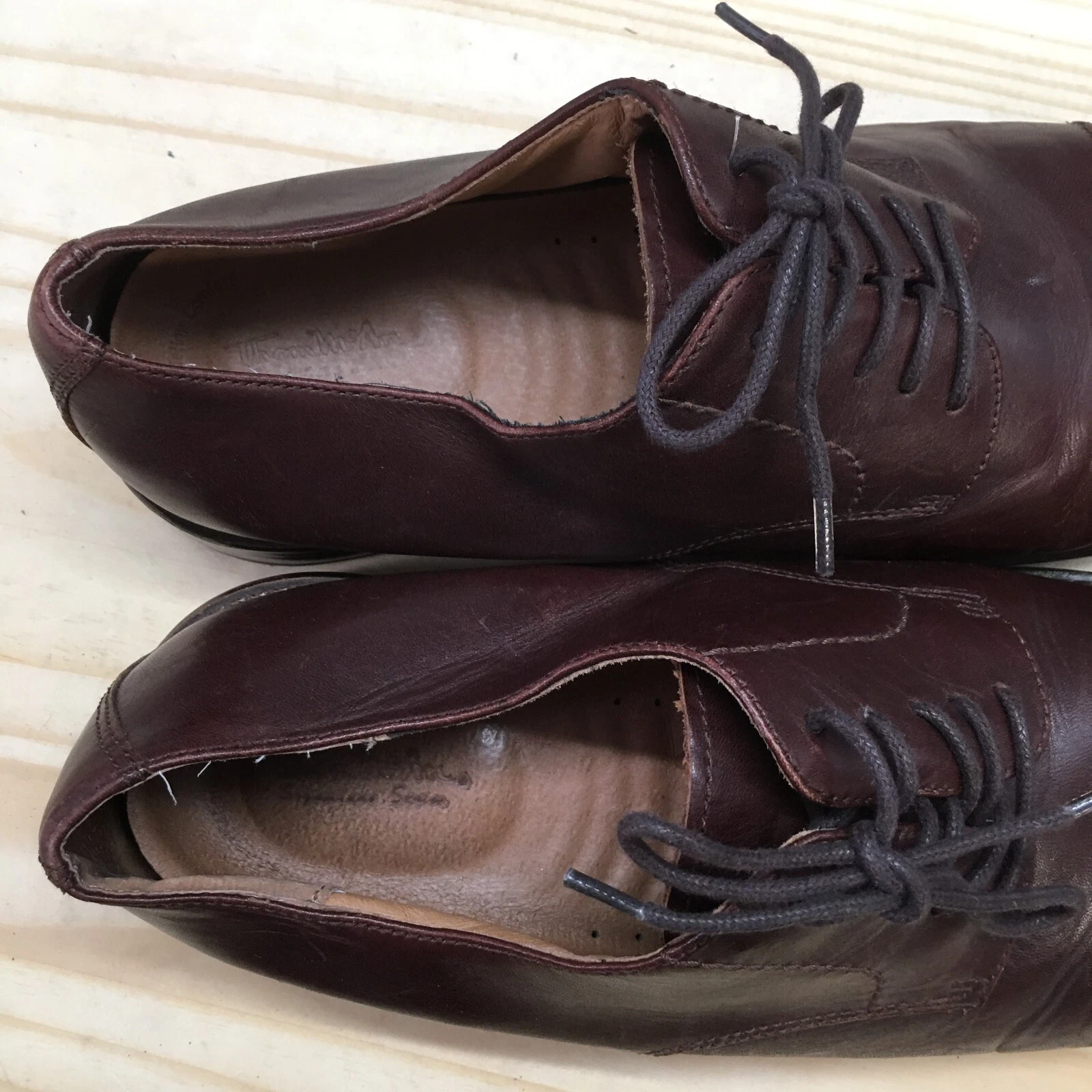 THOM BROWNE Scarpe eleganti Thom McAn da uomo 10 5 Oxford marroni in pelle punta di mandorla casual basse