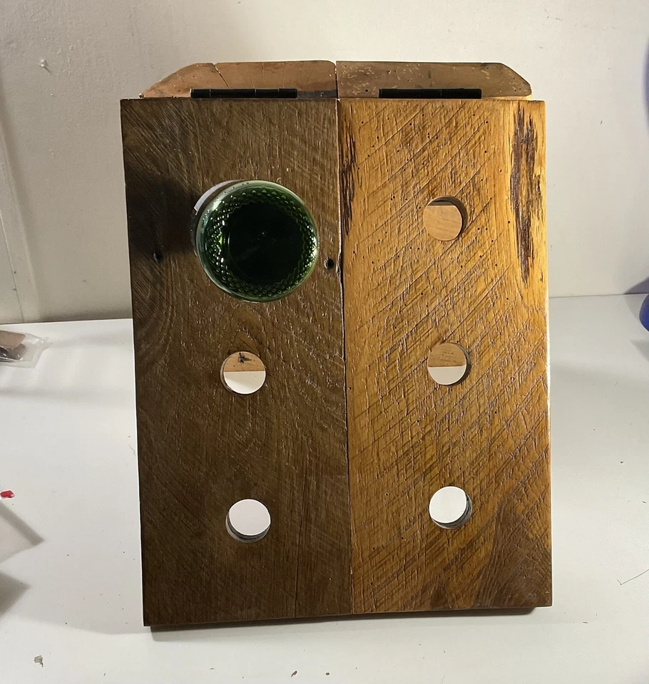 Estante para vino de mesa de madera de roble recuperado - 12 botellas - pesado Foto 4 de 4