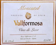 etiquetas vinos ESPAÑA MOSCATEL VALLFORMOSA Vino de Licor  wine labels