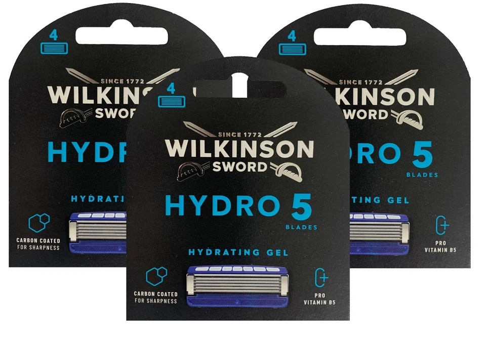 WILKINSON SWORD 12 Wilkinson Hydro 5 Rasierklingen Ersatzklingen 3 x 4er Päckchen sw