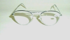 NWT Vintage 90's Nickel Silver Mid Oval Metal Reading Glasses 1.50 S.Silver 