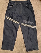 Vtg 90 s Baggy Denim West Jeans Wide leg 40x32 Dark Denim USA Made Skateboard