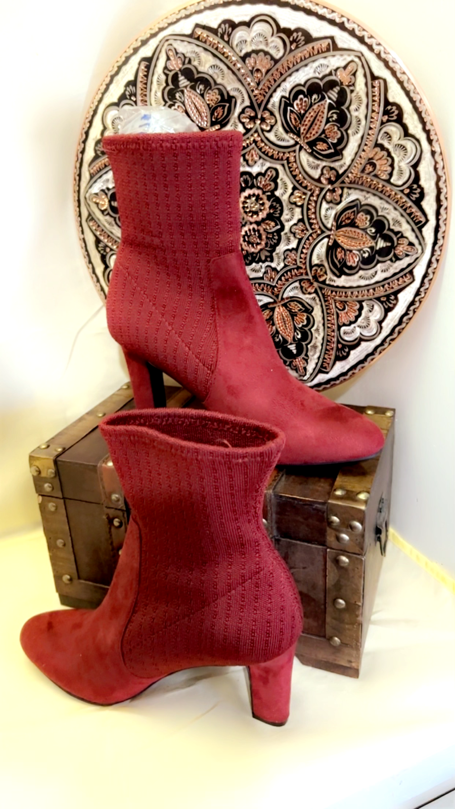 IMPO Red Faux Suede Ankle Boots, Women's Size 8M MSRP $95 | eBay