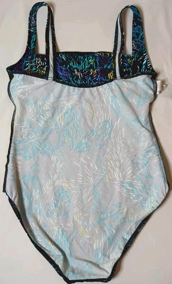 Traje de baño de una pieza para mujer Calvin Klein azul confeti talla 10  Foto 3 de 4