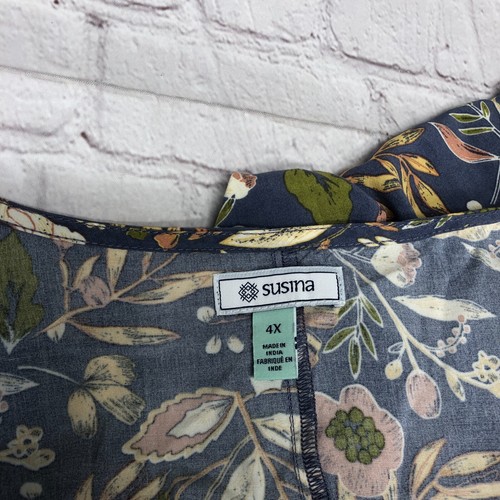 NWT Susina Women Short Sleeve Dress Size 4X Floral Rayon M206 -27 - Picture 16 of 16