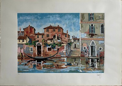 Giampietro Maggi Siebdruck Gemischtes Material Venedig 70x50 Sign. Nummeriert