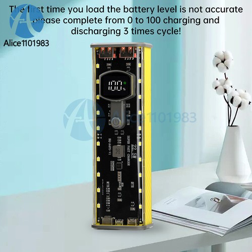 22.5W Transparent Mobile Power Bank Case 4*21700 Battery Box PD Fast Charging - Picture 7 of 32