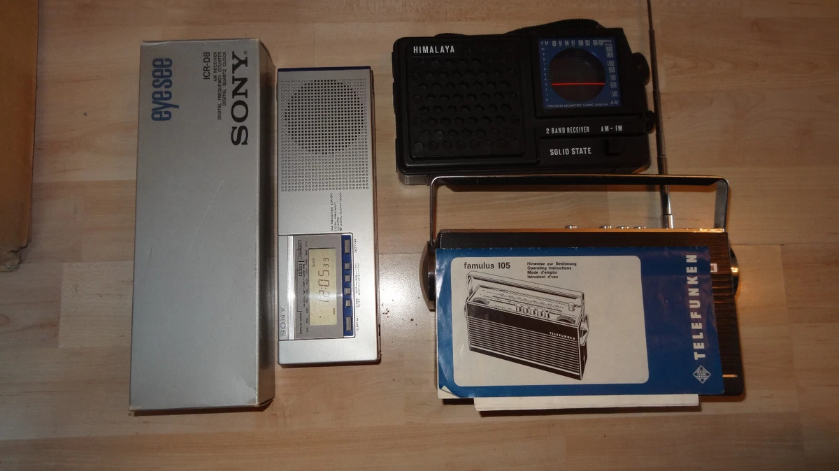 3 x  SONY ICR D8 Himalaya Weltempfänger und Telefunken Famulus 105 Vintage antik