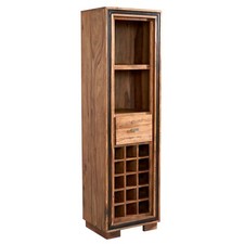 Indus Solid Sheesham Wood 1 Drawer Bookcase with Wine Rack Living Room Furniture