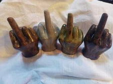 Middle Finger Concrete Statue Figurine Flip-Off Stained Custom Funny 