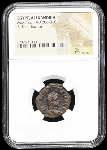 EGYPT, Alexandria. Maximian. AD 284-310. Potin Tetradrachm, NGC Certified