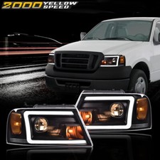 Fit For 2004-2008 Ford F-150 Lincoln Mark Lt Led Drl Projector Black Headlights