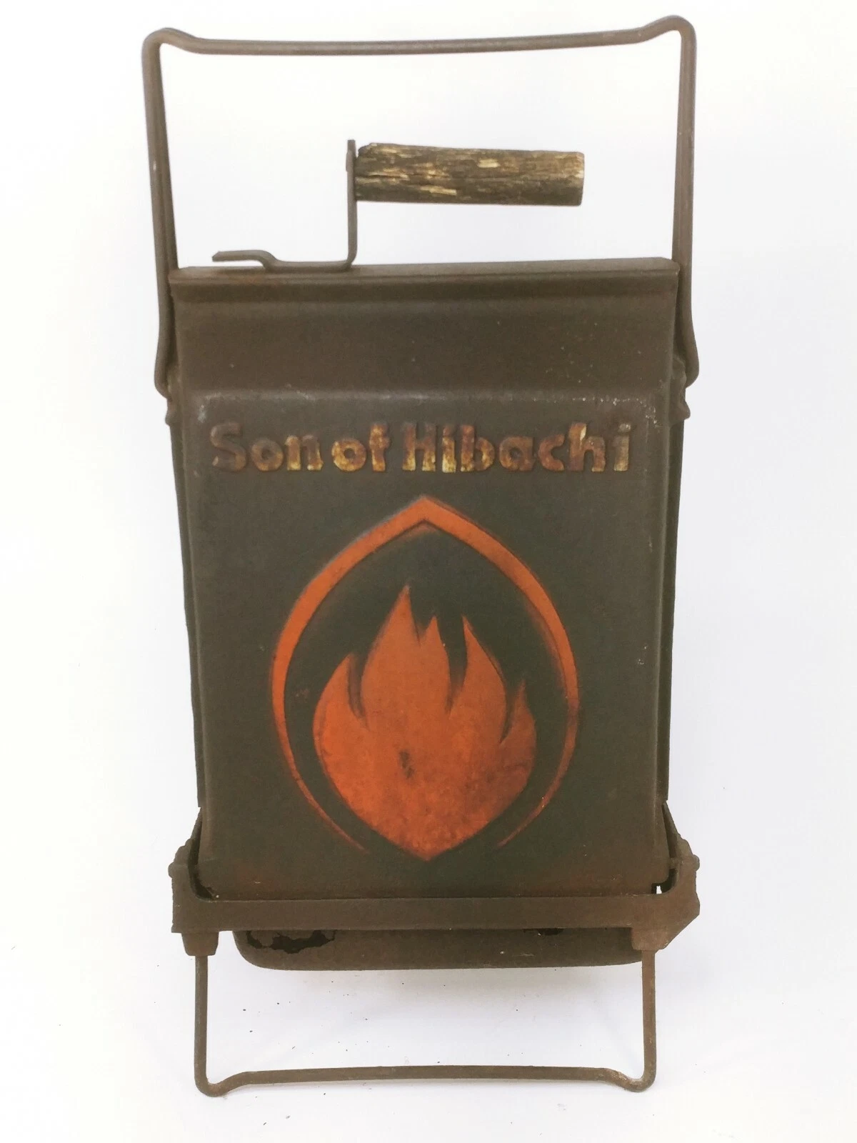 Vintage Hibachi Fold Open Portable Cast Iron Charcoal Grill *see Description