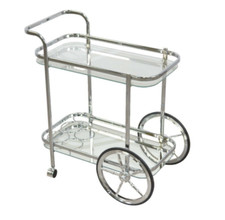 Servierwagen chromfarben Küche Beistelltisch Getränkewagen Rollen rollbar neu