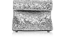 Simon Miller Silver Gray Glitter 20 Lunch Bag Evening Clutch