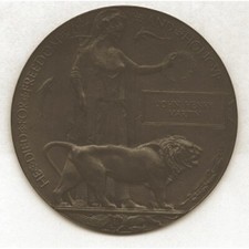 WW1 Death Penny Plaque - JOHN HENRY MARTIN Plus LETTERS RARE