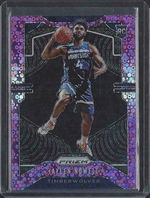 JAYLEN NOWELL 2019-20 PANINI PRIZM PURPLE FAST BREAK ROOKIE PRIZMS RC #D 27/75