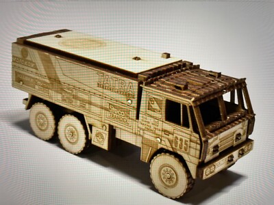 Wooden Model TATRA T815 DAKAR 6x6 SHARP II, rally racing special 1986-1987