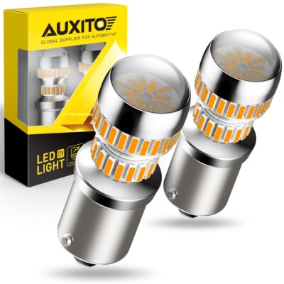 AUXITO 1156 LED Turn Signal Indicator Parking Light Bulb Error Free Amber Yellow