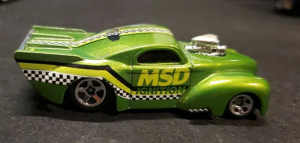 HOT WHEELS '41 1941 WILLYS MSD IGNITION 3 1/8" GREEN DIECAST CAR - NICE - Image 3 of 4