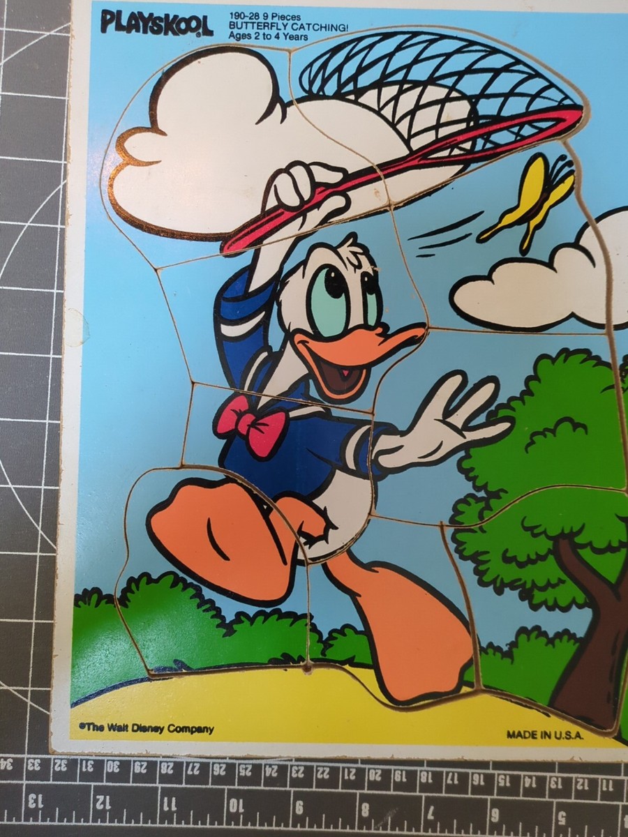 Vintage Puzzle Preschool Wood Playskool Disney Walt Donald Duck