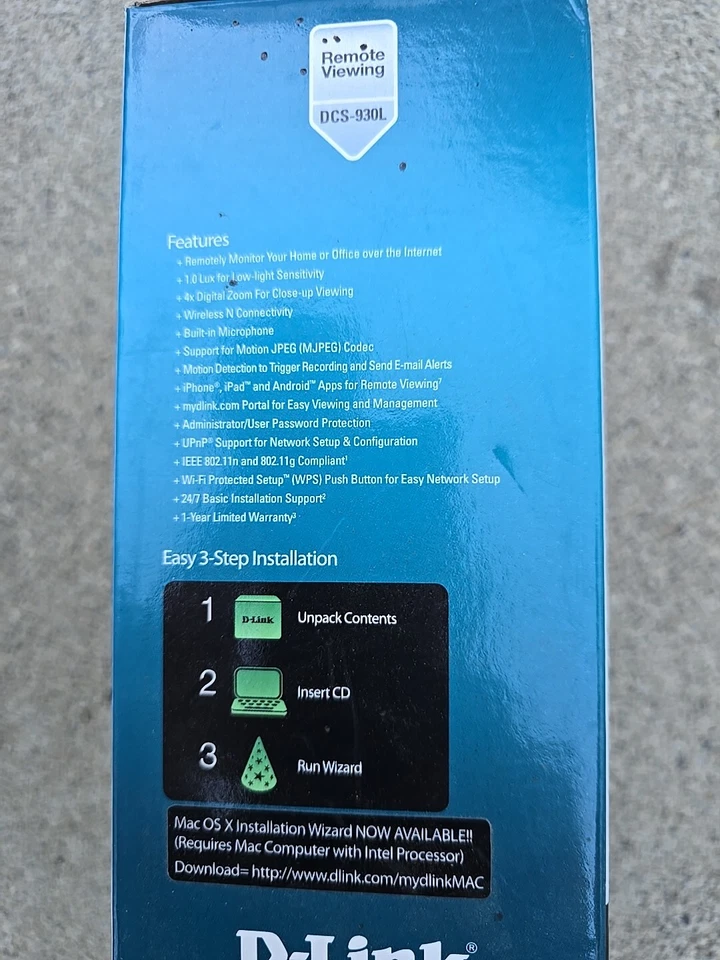 D Link DCS-930L Network Camera Wi-Fi Home Security Viewing App Wireless Open Box - Image 2 of 4