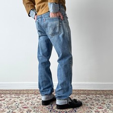 1970s Vintage Men's Levi  s 505 0217 USA Talon Zip Blue Jeans Pants Size 34x34