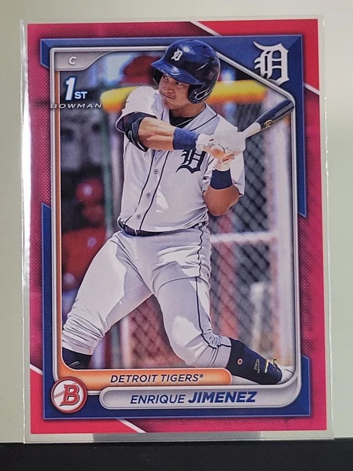 2024 Bowman Chrome ENRIQUE JIMENEZ 1st RC RED Refractor /5 Tigers RARE SSSP - Image 3 of 4