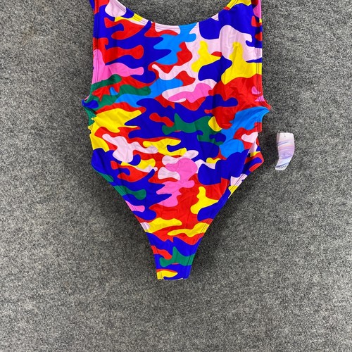 New Forever 21 Swimsuit Girls XL Blue Camouflage Lined Round Neck Sleeveless - Picture 4 of 9