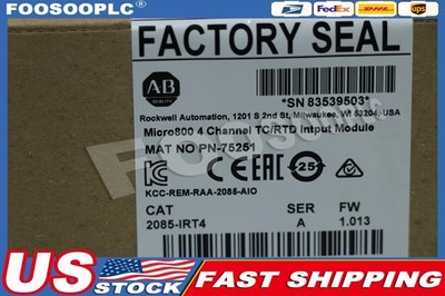 New 2085-IRT4 SER/A Allen-Bradley Micro850 4CH TC/RTD Input Module Analog Sealed