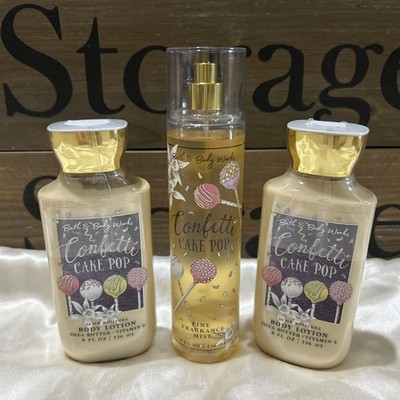 RARE NEW BATH & BODYWORKS CONFETTI CAKE POP FRAGRANCE MIST & BODY LOTION 8 FL Oz