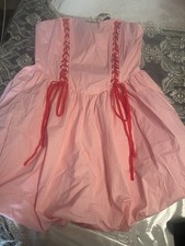 Pink Mini Dress With Red Detail