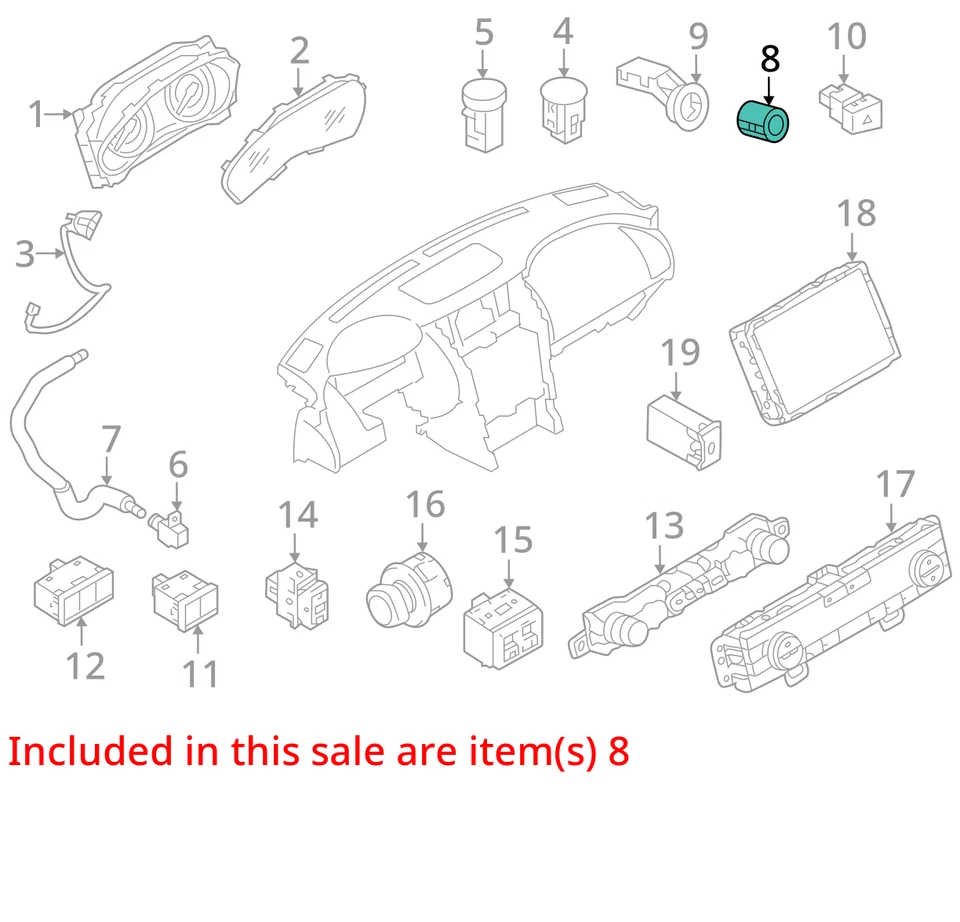 点火开关启动和停止按钮适用于 14-23 INFINITI QX80 648135 — 第 3/4 张图片