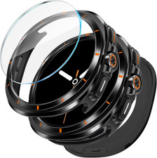 3 in 1 Metal Case for Samsung Galaxy Watch 8 Screen Protector 44Mm, Stainless St