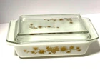 RARE PYREX Space Saver Golden Pine Cone 2 Qt Casserole Dish 575B W Lid Vintage