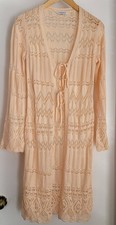 NWT Hooked Up Sweater Long Cardigan XS Peach Knit Romantic Bohemian