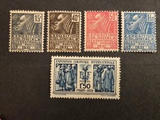 timbres france exposition coloniale 1930 Y&T 270, 271, 272 et 273 ** et 274 *
