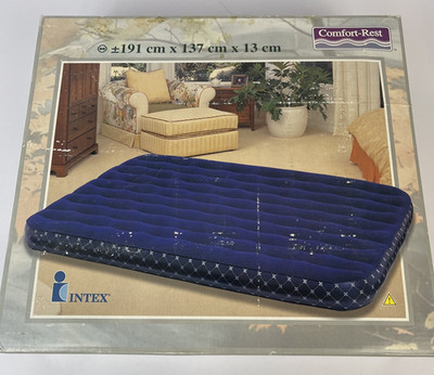 Intex Downy Full Downy Airbed Inflatable Full Size Air Mattress 68758 Vintage