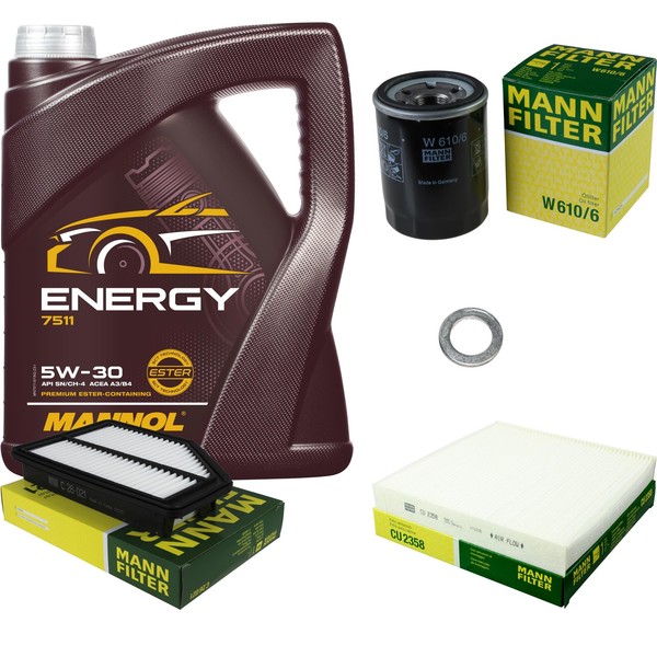 Mann Inspektionspaket 5L Mannol Energy 5W-30 FüR Honda CR-V III 2.0I-Vtec 4WD-image