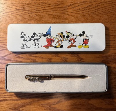Vntg The Disney Store Exclusive Ball point Brass Pen ''Goofy'' Original Metal Box