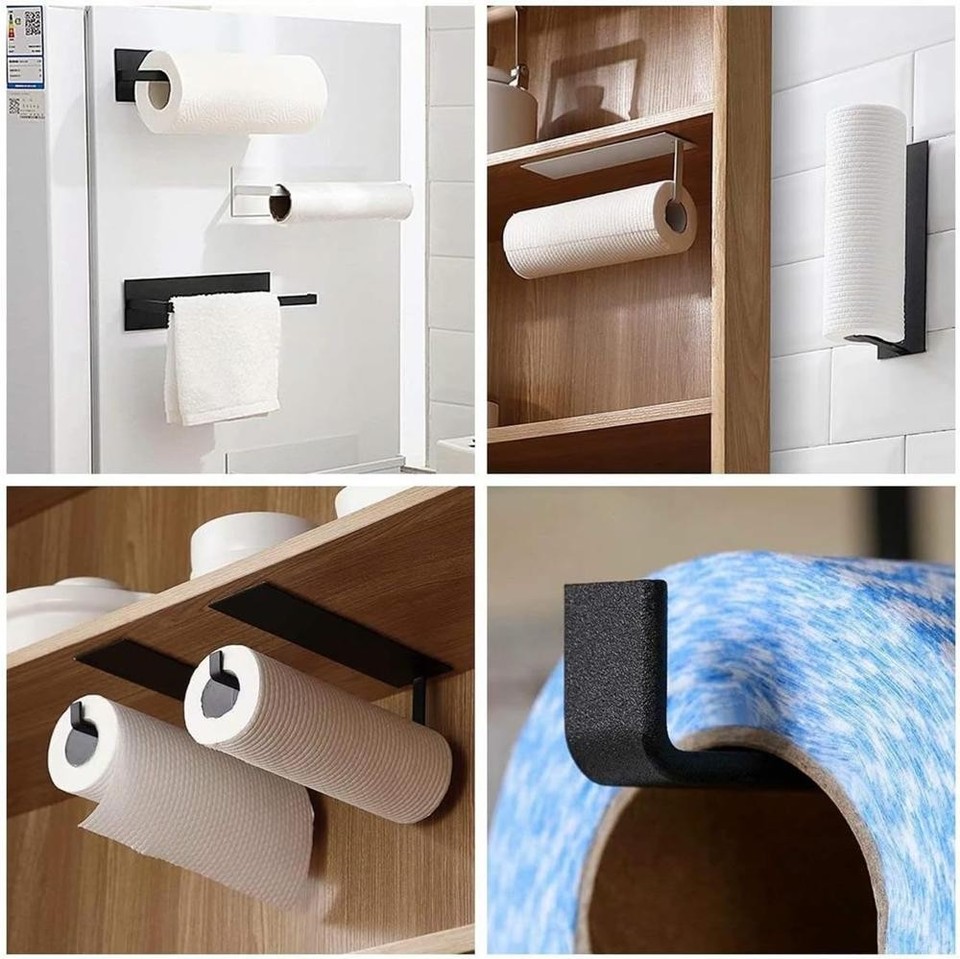 Paper Towel Holder Self-Adhesive Wall Mounted Paper Towel Rack for ...
