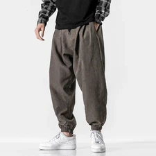 Men's Hip Hop Loose Fit Harem Pants Casual Joggers Streetwear Sweatpants