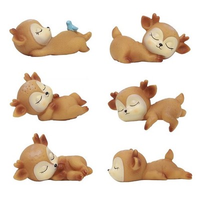 6Pcs Reizendes Kitz Verziert Silikon Kawaii Schlafendes Tierbaby-Dekor