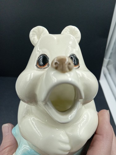 Rare Vintage QUON - QUON Japan Honey bear sugar & creamer set Off White Blue 7" - Picture 17 of 24