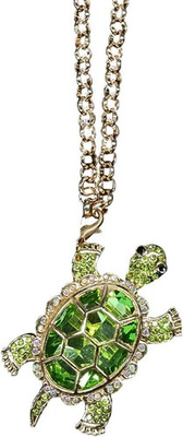 #ad Green Turtle Car Pendant Charm Bling Diamond Decorative Ornament Color: Green $10.99