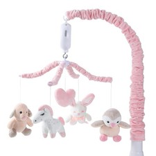 Crib Mobile for Girls, Soft Pink Musical Baby Crib Mobile with 12 Lullabies, ...