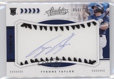 2020 Absolute Rookie Baseball Material Signatures Black Tyrone Taylor Auto 0c6